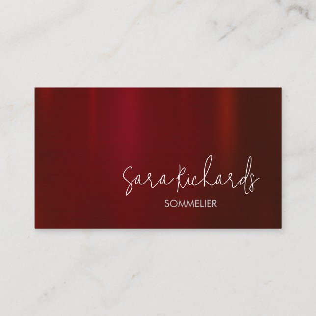 Sommelier Wine Connoiseur Business Card (Front)