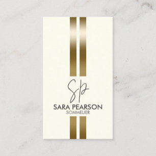 Sommelier Wine Connoisseur Monogram Business Card