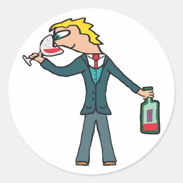 Sommelier Wine Tasting Classic Round Sticker (Front)