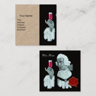 SOMMELIER WINE TASTING PARTY,RED WAX SEAL Kraft Square Business Card