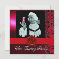 SOMMELIER WINE TASTING PARTY RED WAX SEAL MONOGRAM