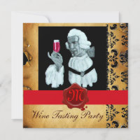 SOMMELIER WINE TASTING PARTY RED WAX SEAL MONOGRAM