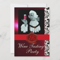 SOMMELIER WINE TASTING PARTY RED WAX SEAL MONOGRAM