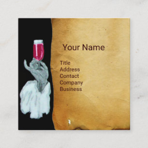 SOMMELIER WINE TASTING PARTY,RED WAX SEAL SQUARE BUSINESS CARD