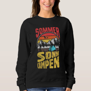 Sommer Sonne Campen Sunset Retro Mountains Hiking Sweatshirt