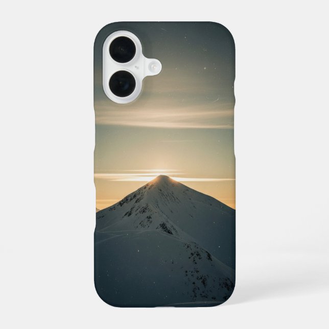 Sommet Montagneux Enneigé Vintage iPhone 16 Case (Back)