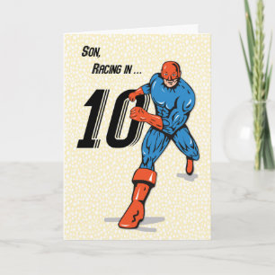 Son 10th Birthday Superhero Card