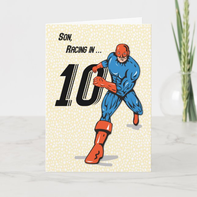 Son 10th Birthday Superhero Card (Front)