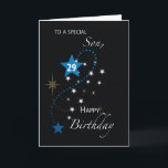 Son 29th Birthday Star Inspirational Blue & Black Card<br><div class="desc">If you are planning to surprise you son with a special birthday greeting when he celebrates his 29th birthday then you can use this card to do that. This one shares and inspiring message for the celebrant.</div>