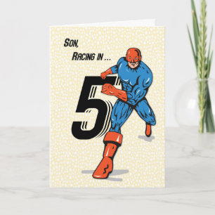 Son 5th Birthday Superhero Card