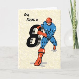 Son 8th Birthday Superhero Card
