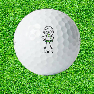 Son adorable doodle stick people golf balls