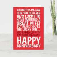 Son and Daughter-in-law Anniversary Card