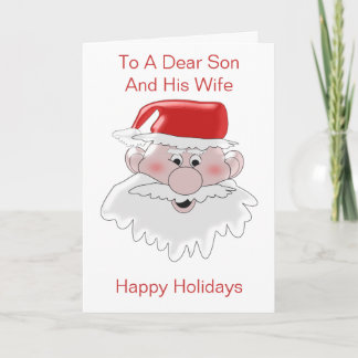 Son And Daughter-In-Law Christmas Santa Design Holiday Card