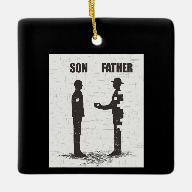 Son And Father Ceramic Ornament (Front)