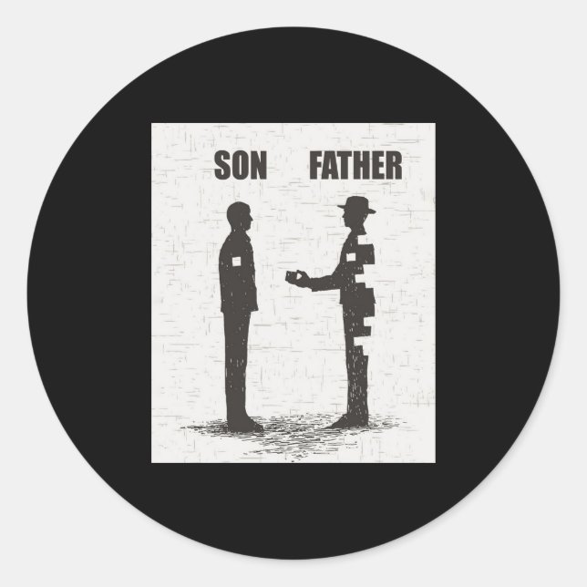 Son And Father Classic Round Sticker (Front)