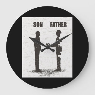 Son And Father Large Clock