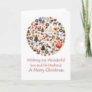 Son and his Husband Circle of Christmas Holiday Card