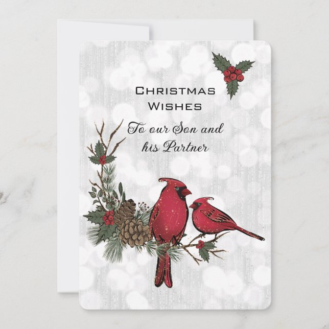 Son and Partner Red Cardinal Christmas (Front)