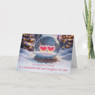 Son and Wife Daughter in Law Pretty Christmas Card