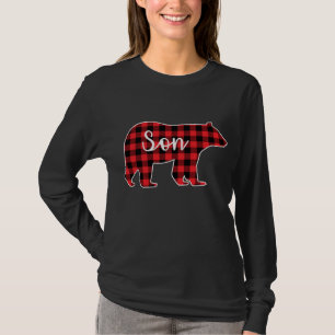 Son Bear Red Plaid Family Matching Christmas Pajam T-Shirt