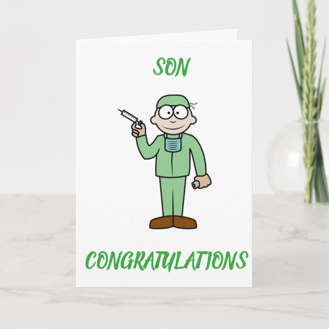 ***SON*** BECOMES DOCTOR SO PROUD CARD (Front)