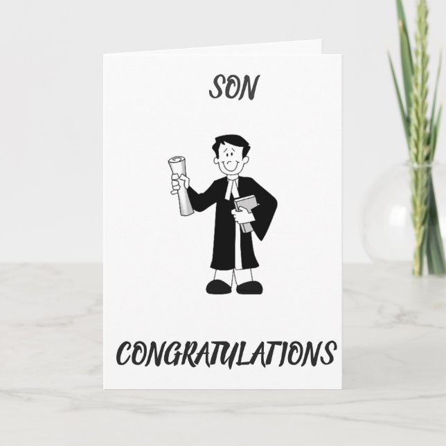 ***SON*** BECOMES LAWYER SO PROUD CARD (Front)