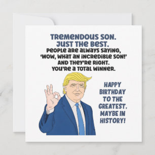Son Birthday Donald Trump Card
