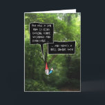 Son Birthday, Humourous Gnome in Forest Card<br><div class="desc">This funny birthday card for your son features a cartoon illustrated gnome with a white,  bushy beard and pointy,  red hat,  behind a bush in a photo of a forest - speaking compliments in a pair of speech bubbles with fun,  hand drawn typeface.</div>