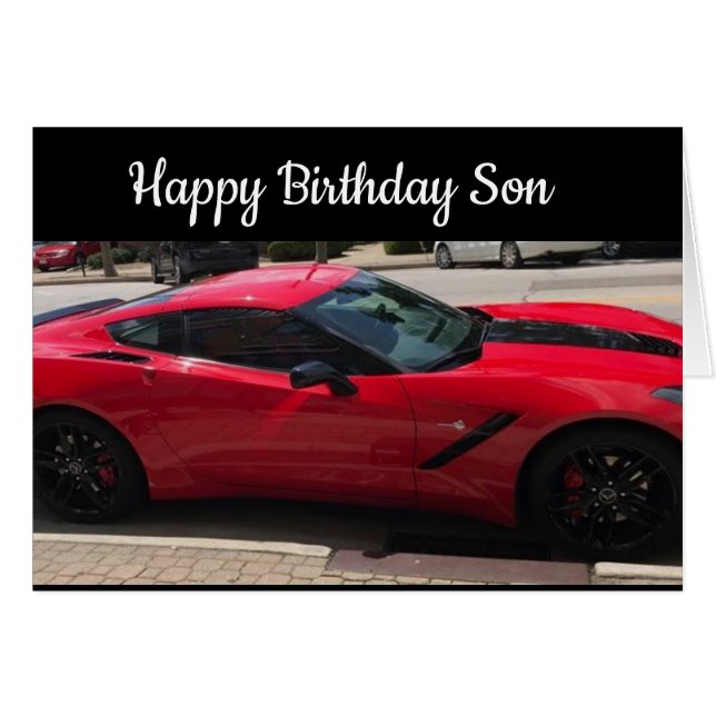 **SON** BIRTHDAY WISHES AND A COOL CAR TOO! (Front Horizontal)