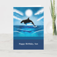 Son Birthday with Orca Whale in Ocean
