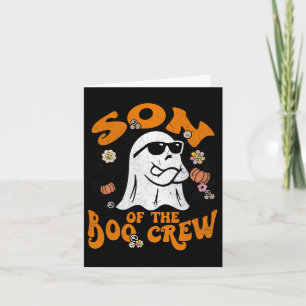 Son Boo Crew Groovy Matching Family Halloween Men Card