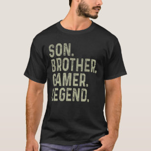 Son Brother Gamer Legend For Teenage Boys Christma T-Shirt
