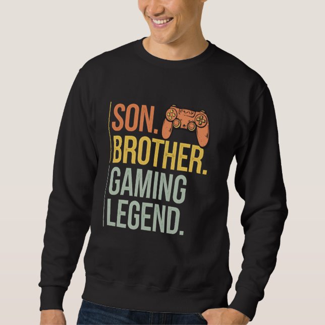 Son Brother Gaming Legend Retro Gamer Boys Kids Me Sweatshirt (Front)