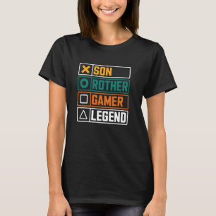 Son Brother Gaming Legend Retro Gamer Boys Kids Me T-Shirt