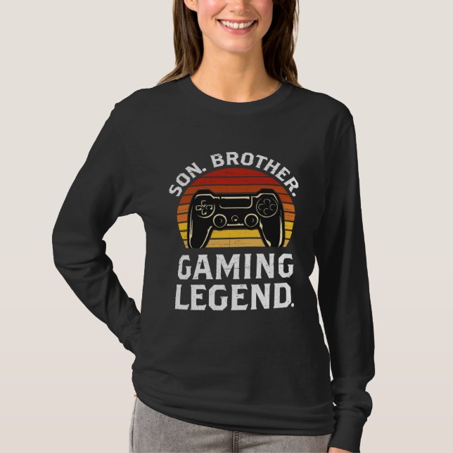 Son Brother Gaming Legend Teenage Boy Gaming T-Shirt (Front)