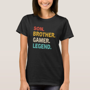 Son Brother Gaming Legend Vintage Gamer Teenage Bo T-Shirt