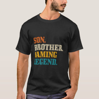 Son Brother Gaming Legend Vintage Retro Gamer Gift T-Shirt