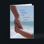 Son Child Birthday Holding Hands on Beach Card<br><div class="desc">Your son’s birthday is a very special day. On this day you can send him this card to express you love for him. Let him know that he is always cherished and loved.</div>