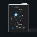 Son Custom Age 32nd Birthday Star Inspirational Card<br><div class="desc">Customize the front of this card for whatever age you want and give it to a son who is celebrating an upcoming birthday.</div>