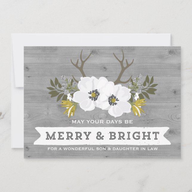 Son & Daughter in Law Christmas Rustic Card (Front)
