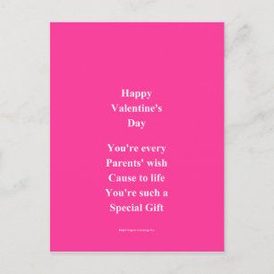 Son/daughter valentine's day holiday postcard
