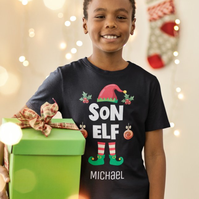 Son elf family matching christmas outfit name T-Shirt (Creator Uploaded)