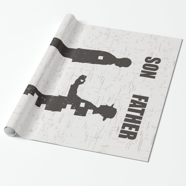 Son Father | Gift For Father From Son, Best Dad Wrapping Paper (Unrolled)