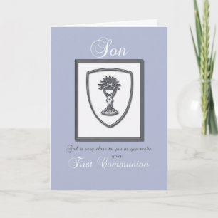 Son, First Communion, Blue and Silver Card