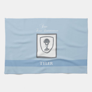 Son, First Communion Silver Chalice Tea Towel