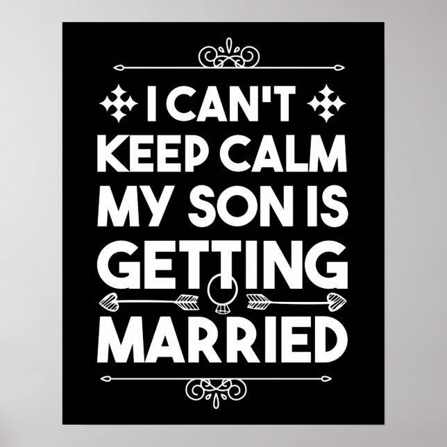 Son Getting Married Bachelorette Wedding Party Poster (Front)