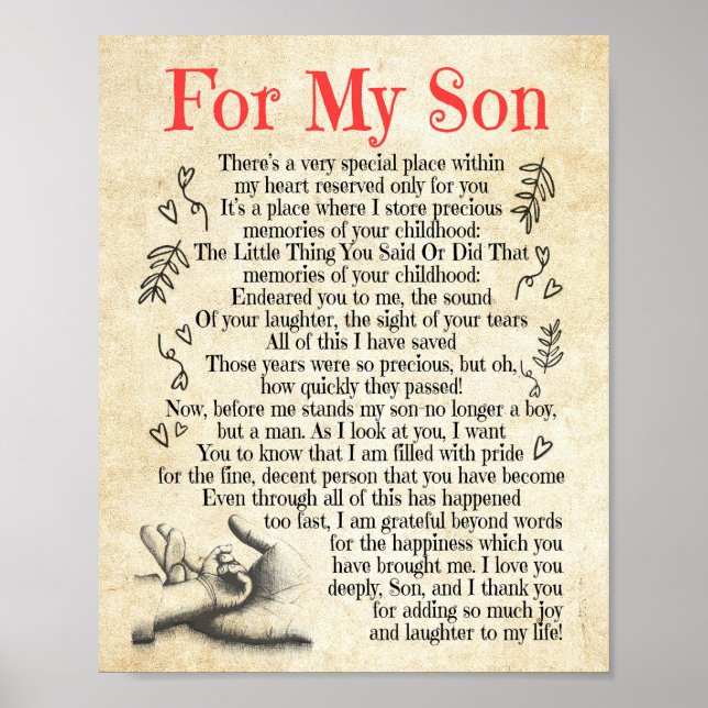 Son Gift | For My Son Thank You For Adding So Much Poster (Front)