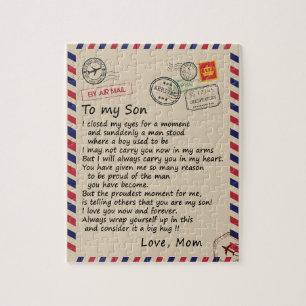 Son Gift Letter To My Son Love From Mum Jigsaw Puzzle