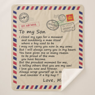 Son Gift Letter To My Son Love From Mum Sherpa Blanket